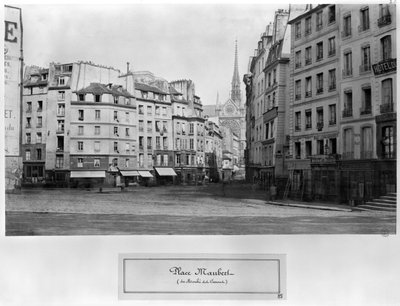 Place Maubert from the Marche des Carmes, Paris 1858-78 by Charles Marville